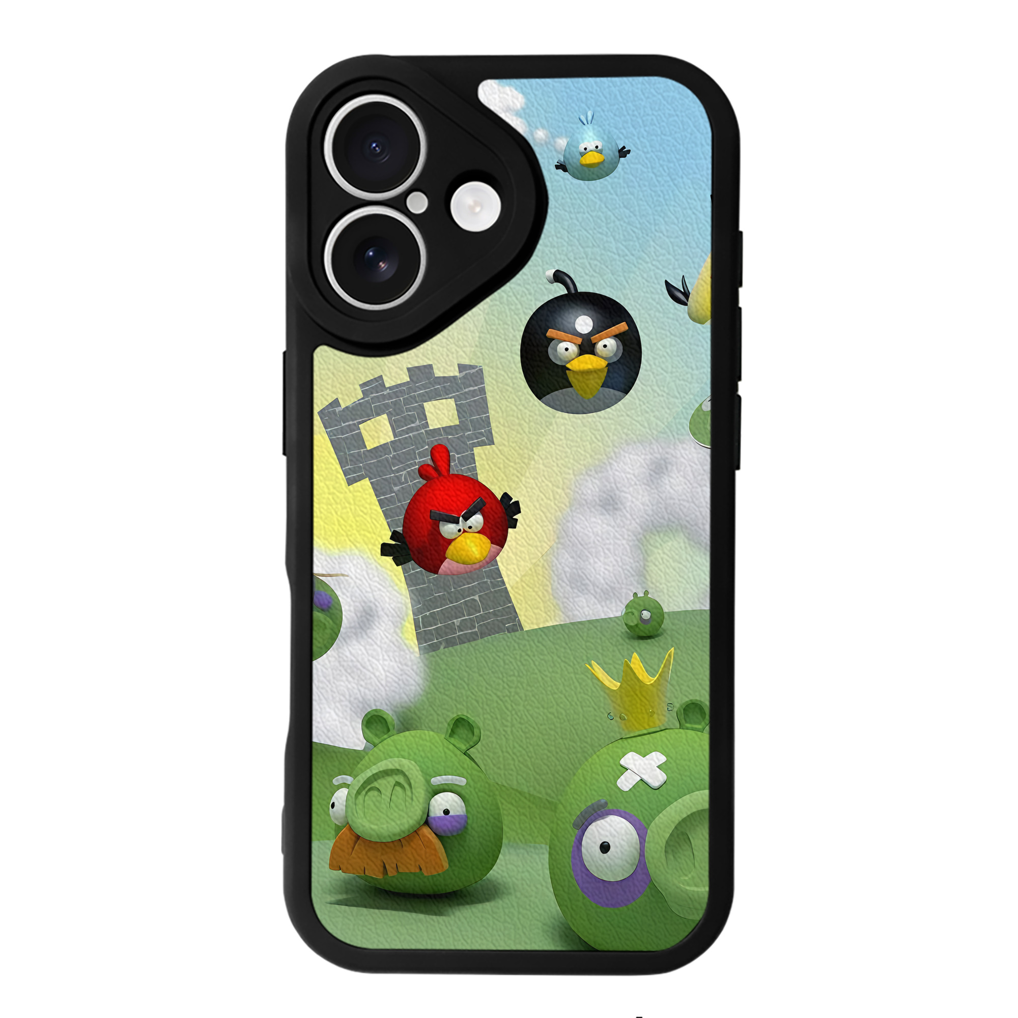 （画像用） Angry Birds アングリーバード 【iPhone 16シリーズ対応】シリコンスマホケース（レザー調） 材質：シリコン